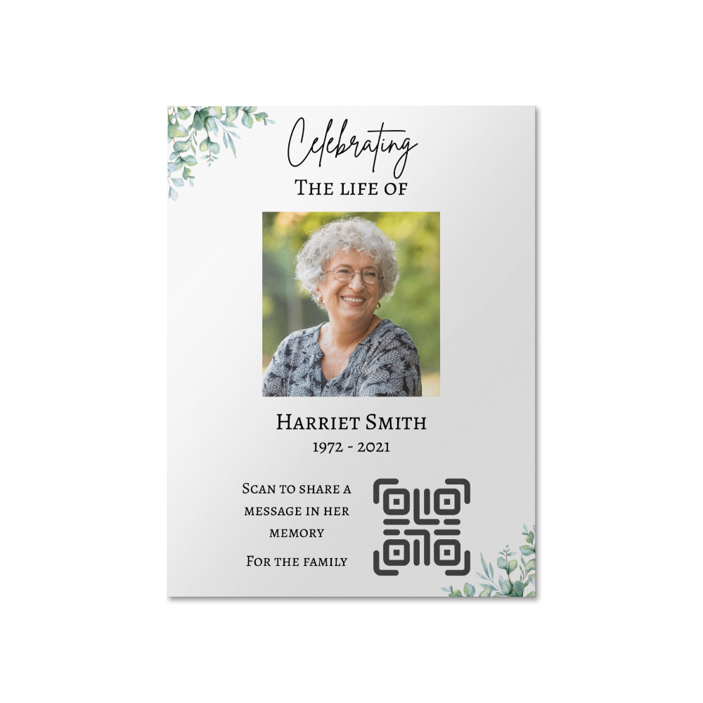 Personalized QR Code Enabled Memorial Poster